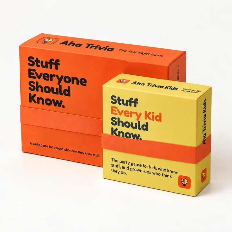 Aha Family Bundle: both boxed games (mock-up)